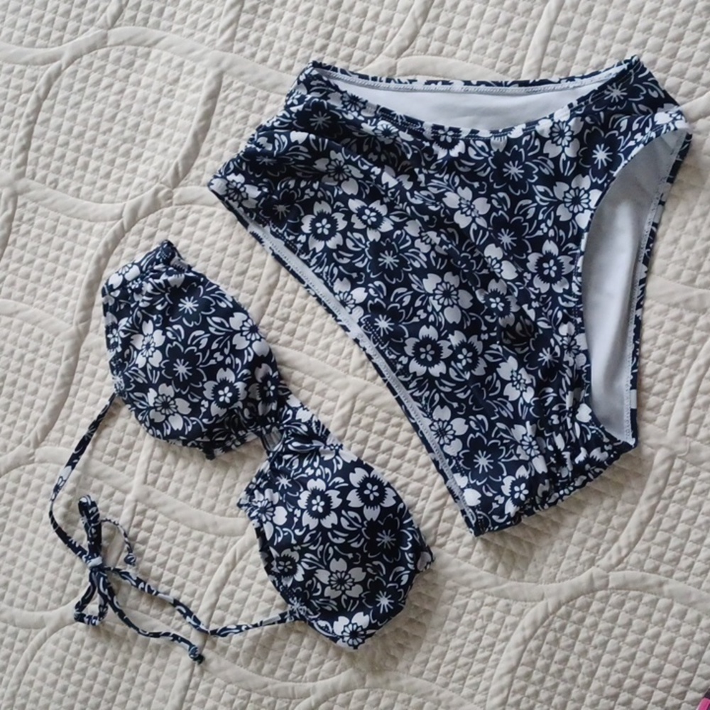 Nichole Miller Studio 2-Piece High Waisted Convertible Bikini Swimsuit - NWOT